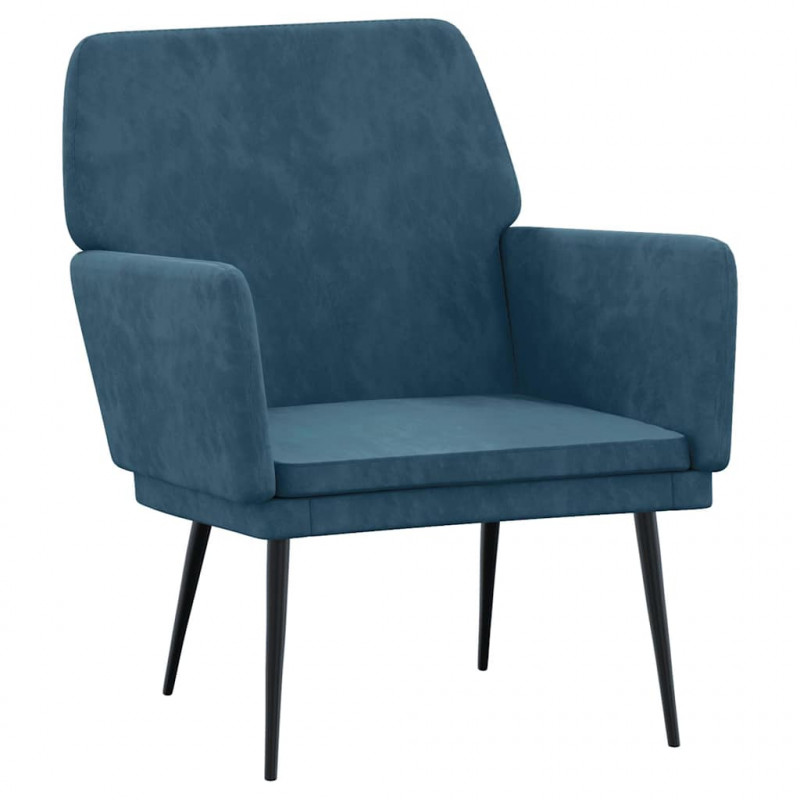 Fotel, niebieski, 62x79x79 cm, obity aksamitem