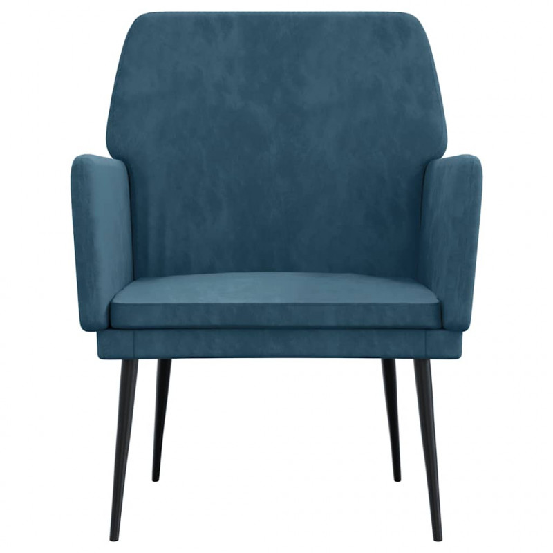 Fotel, niebieski, 62x79x79 cm, obity aksamitem