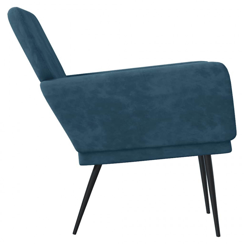 Fotel, niebieski, 62x79x79 cm, obity aksamitem