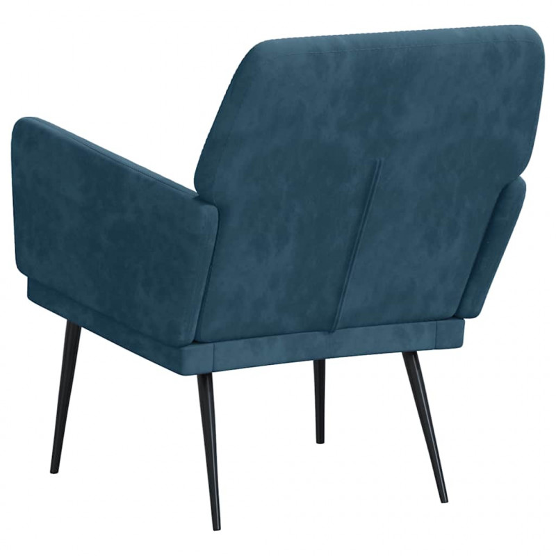 Fotel, niebieski, 62x79x79 cm, obity aksamitem