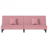 Rozkładana kanapa, różowa, aksamitna