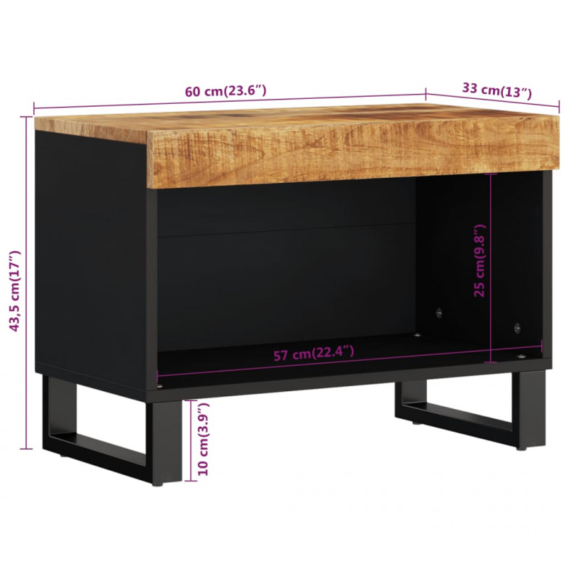 Szafka pod telewizor, 60x33x43,5 cm, lite drewno mango