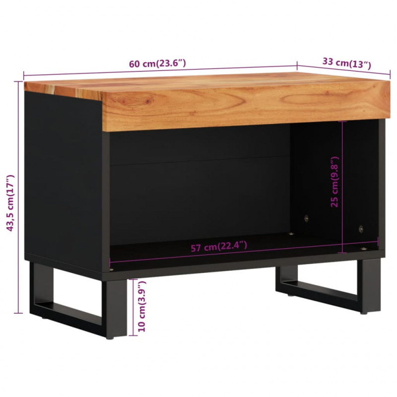 Szafka pod telewizor, 60x33x43,5 cm, lite drewno akacjowe