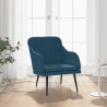 Fotel, niebieski, 63x76x80 cm, obity aksamitem