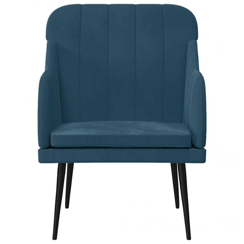 Fotel, niebieski, 63x76x80 cm, obity aksamitem