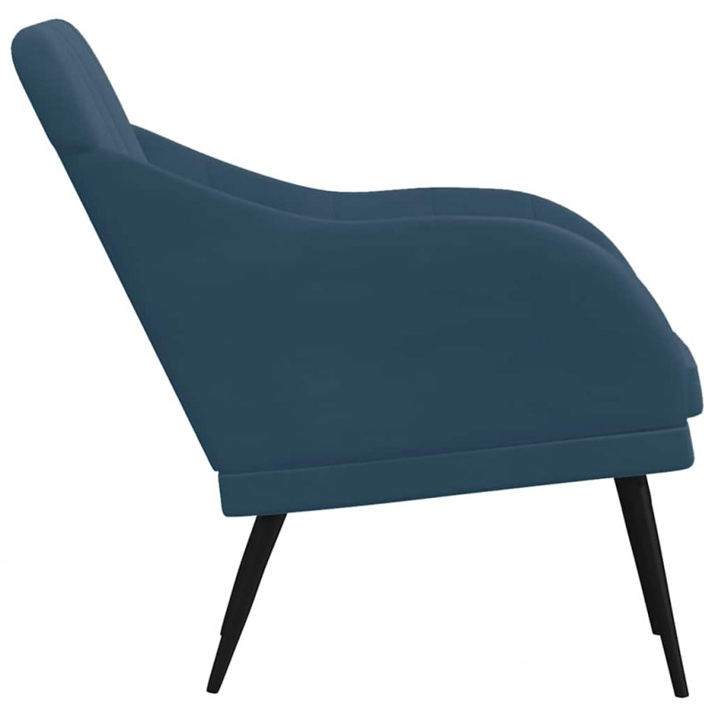Fotel, niebieski, 63x76x80 cm, obity aksamitem