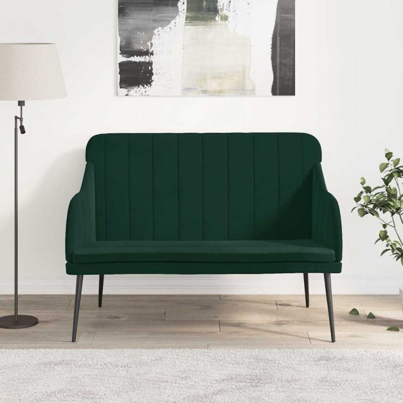 Ławka ciemnozielona, 110x76x80 cm, obita aksamitem