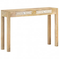 Stolik konsolowy, 110x30x75 cm, bielone drewno mango