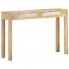 Stolik konsolowy, 110x30x75 cm, bielone drewno mango