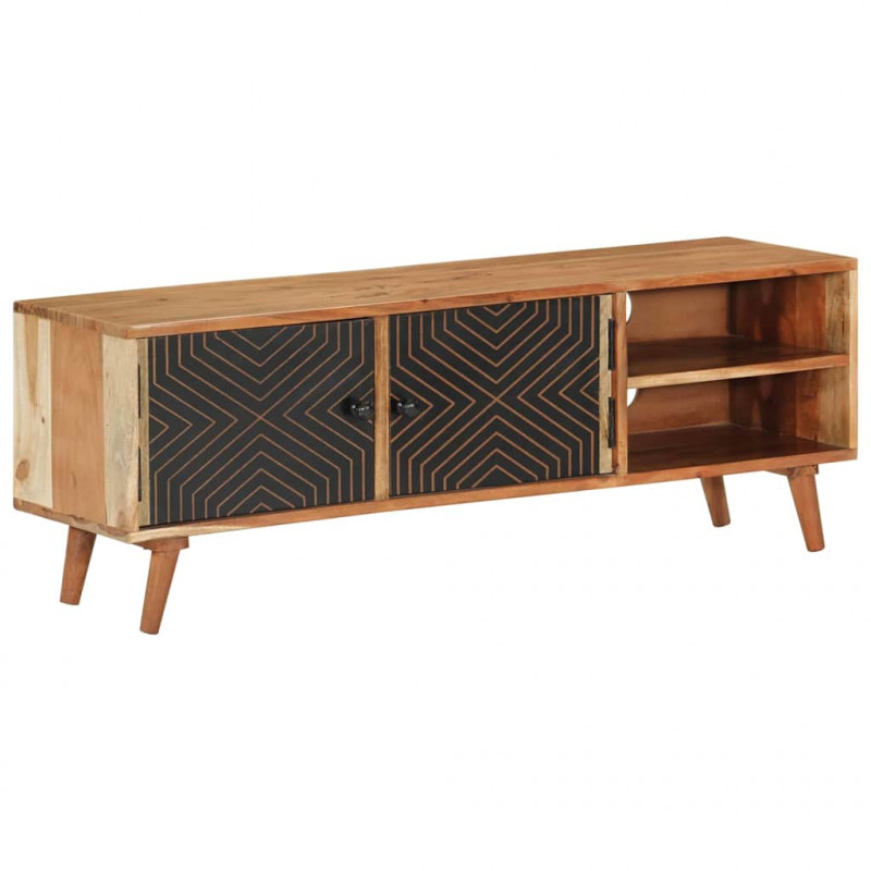 Szafka pod TV, 112x30x40 cm, lite drewno akacjowe