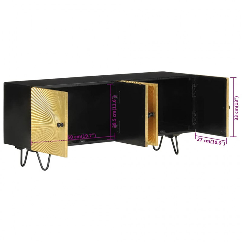 Szafka pod TV, 110x30x45 cm, lite drewno mango