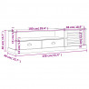 Szafka pod TV VIGO, szara, 156x40x40 cm, lite drewno sosnowe