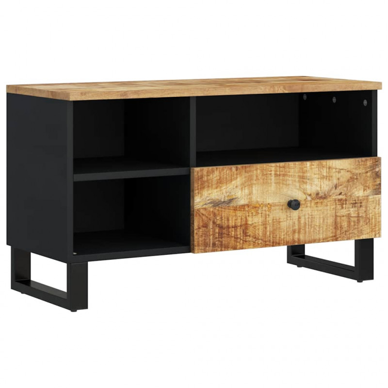 Szafka RTV, 80x33x46 cm, mango i materiał drewnopochodny