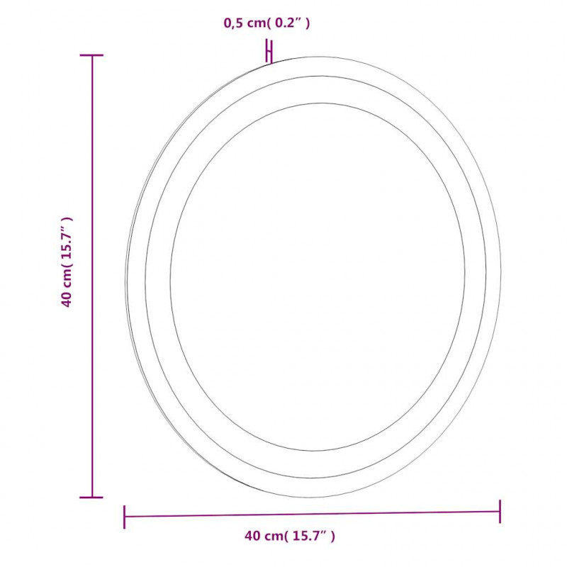 Lustro łazienkowe z LED, okrągłe, 40 cm