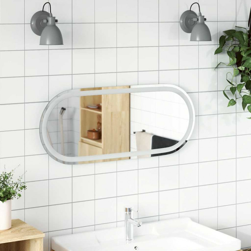 Lustro łazienkowe z LED, 90x40 cm, owalne