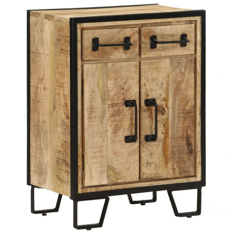 Szafka z 2 szufladami, 53x31x72 cm, lite drewno mango i żelazo