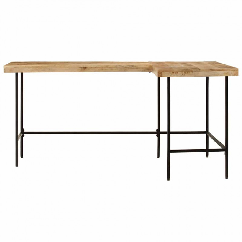 Biurko, 165x110x77 cm, lite drewno mango i żelazo