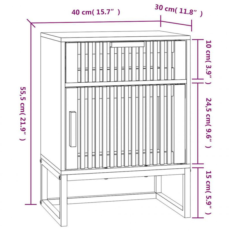 Szafki nocne, 2 szt., 40x30x55,5 cm