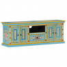 Szafka pod TV, niebieska, 110x30x40 cm, lite drewno mango