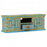 Szafka pod TV, niebieska, 110x30x40 cm, lite drewno mango
