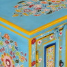 Szafka pod TV, niebieska, 110x30x40 cm, lite drewno mango