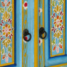 Szafka pod TV, niebieska, 110x30x40 cm, lite drewno mango