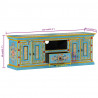 Szafka pod TV, niebieska, 110x30x40 cm, lite drewno mango