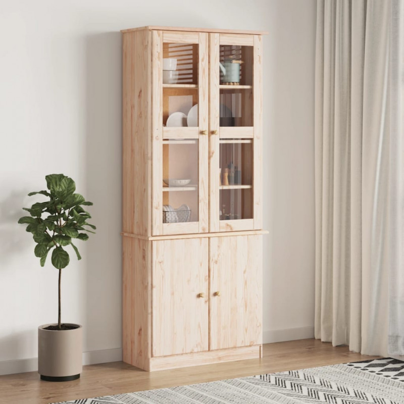Witryna ALTA, 77x35x186,5 cm, lite drewno sosnowe