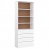 Biblioteczka z szufladami ALTA, biała, 77x35x186,5 cm, sosna