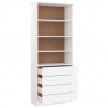 Biblioteczka z szufladami ALTA, biała, 77x35x186,5 cm, sosna