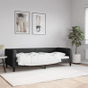 Sofa z funkcją spania, czarna, 80x200 cm, obita tkaniną