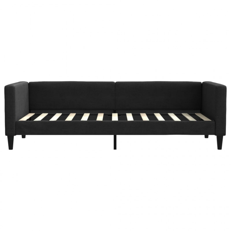 Sofa z funkcją spania, czarna, 80x200 cm, obita tkaniną