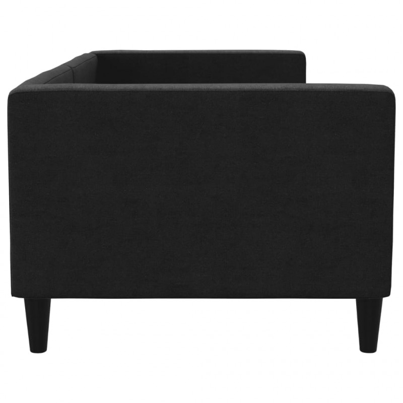 Sofa z funkcją spania, czarna, 80x200 cm, obita tkaniną