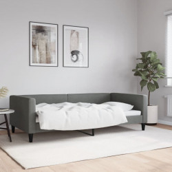 Sofa z funkcją spania, ciemnoszara, 100x200 cm, obita tkaniną