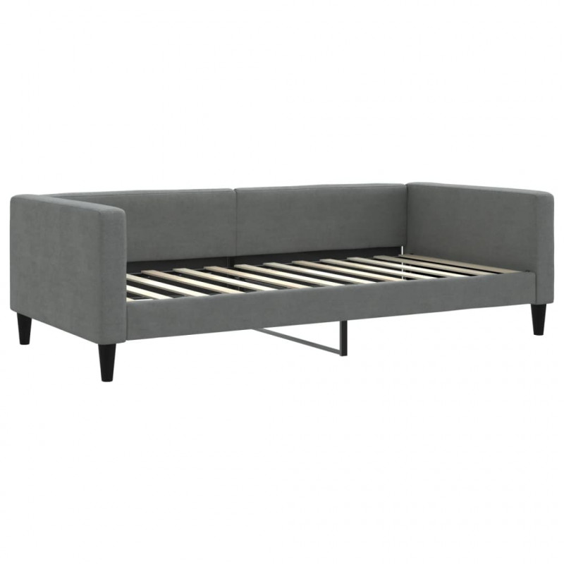 Sofa z funkcją spania, ciemnoszara, 100x200 cm, obita tkaniną