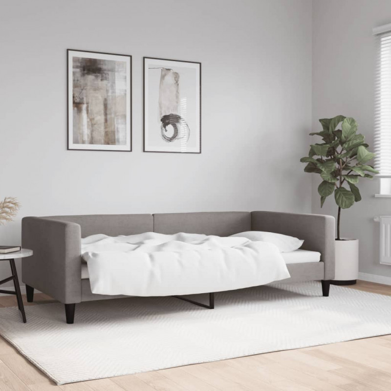 Sofa z funkcją spania, kolor taupe, 100x200 cm, obita tkaniną