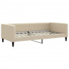 Sofa z funkcją spania, kremowa, 100x200 cm, obita tkaniną