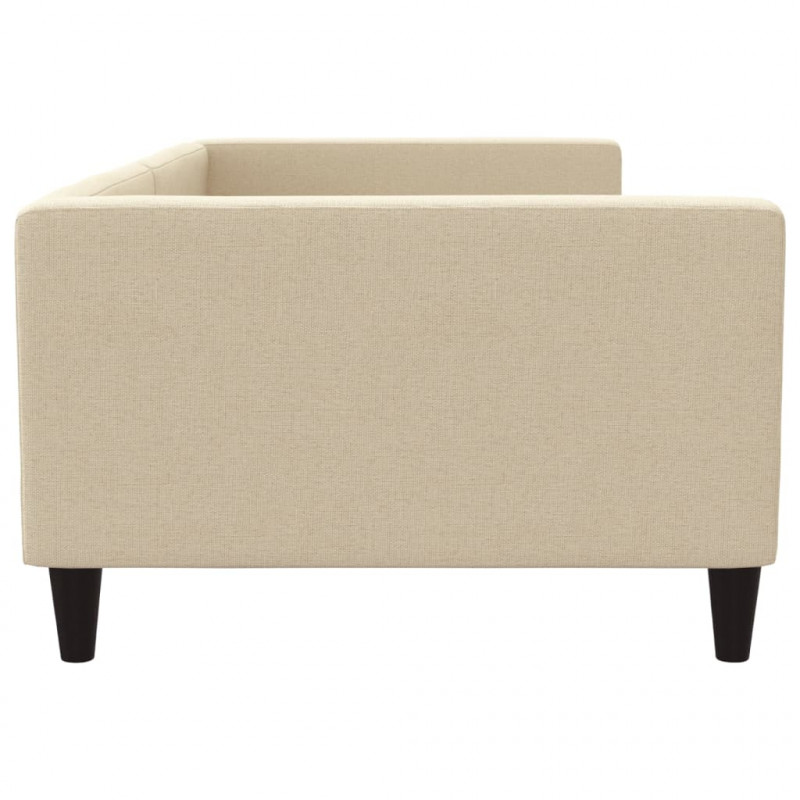 Sofa z funkcją spania, kremowa, 100x200 cm, obita tkaniną
