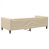 Sofa z funkcją spania, kremowa, 100x200 cm, obita tkaniną