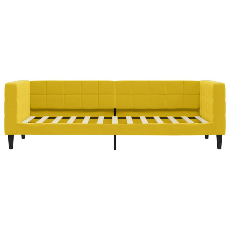 Sofa z funkcją spania, żółta, 80x200 cm, obita aksamitem