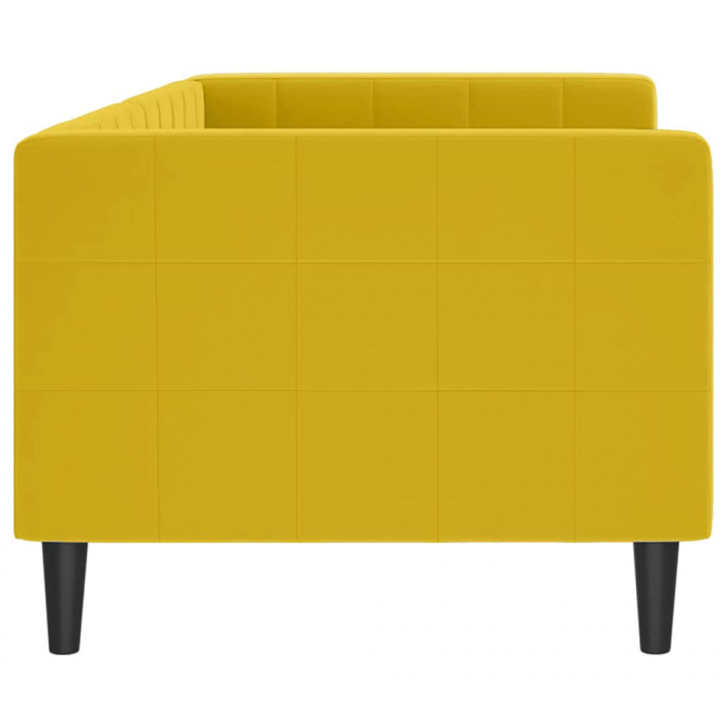 Sofa z funkcją spania, żółta, 80x200 cm, obita aksamitem