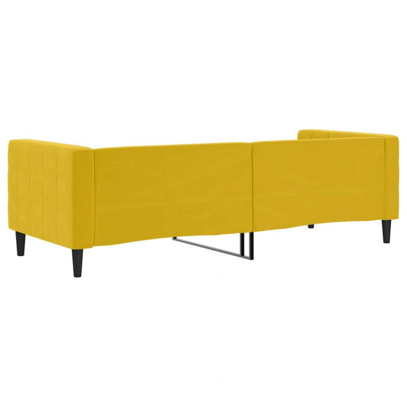 Sofa z funkcją spania, żółta, 80x200 cm, obita aksamitem