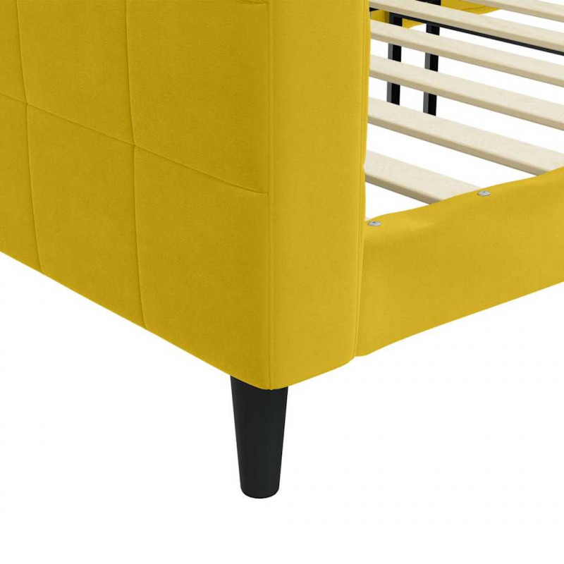 Sofa z funkcją spania, żółta, 80x200 cm, obita aksamitem