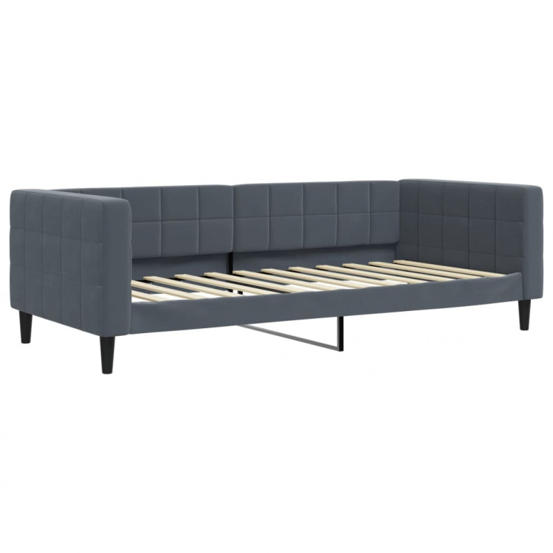 Sofa z funkcją spania, ciemnoszara, 90x200 cm, aksamit