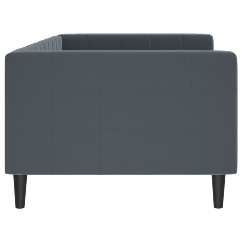 Sofa z funkcją spania, ciemnoszara, 90x200 cm, aksamit