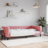 Sofa z funkcją spania, różowa, 100x200 cm, obita aksamitem
