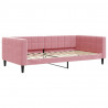 Sofa z funkcją spania, różowa, 100x200 cm, obita aksamitem