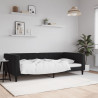 Sofa z funkcją spania, czarna, 100x200 cm, obita aksamitem