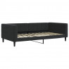 Sofa z funkcją spania, czarna, 100x200 cm, obita aksamitem
