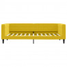 Sofa z funkcją spania, żółta, 100x200 cm, obita aksamitem